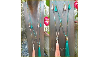 buddha head tassels necklaces larva stone bead bali wholesale 50 pieces shipping free